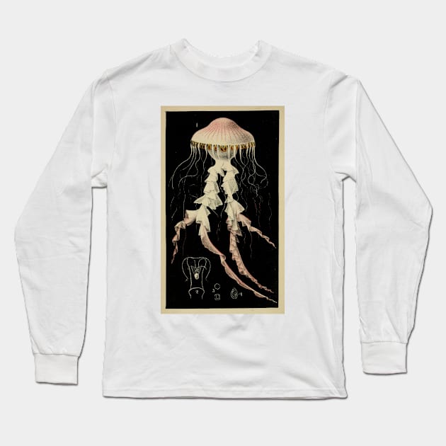 Vintage Illustration of a Jellyfish (1853) Long Sleeve T-Shirt by Bravuramedia